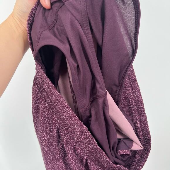 Athleta Printed Mesh Racer Run 4” Shorts in Purple - Picture 5 of 8